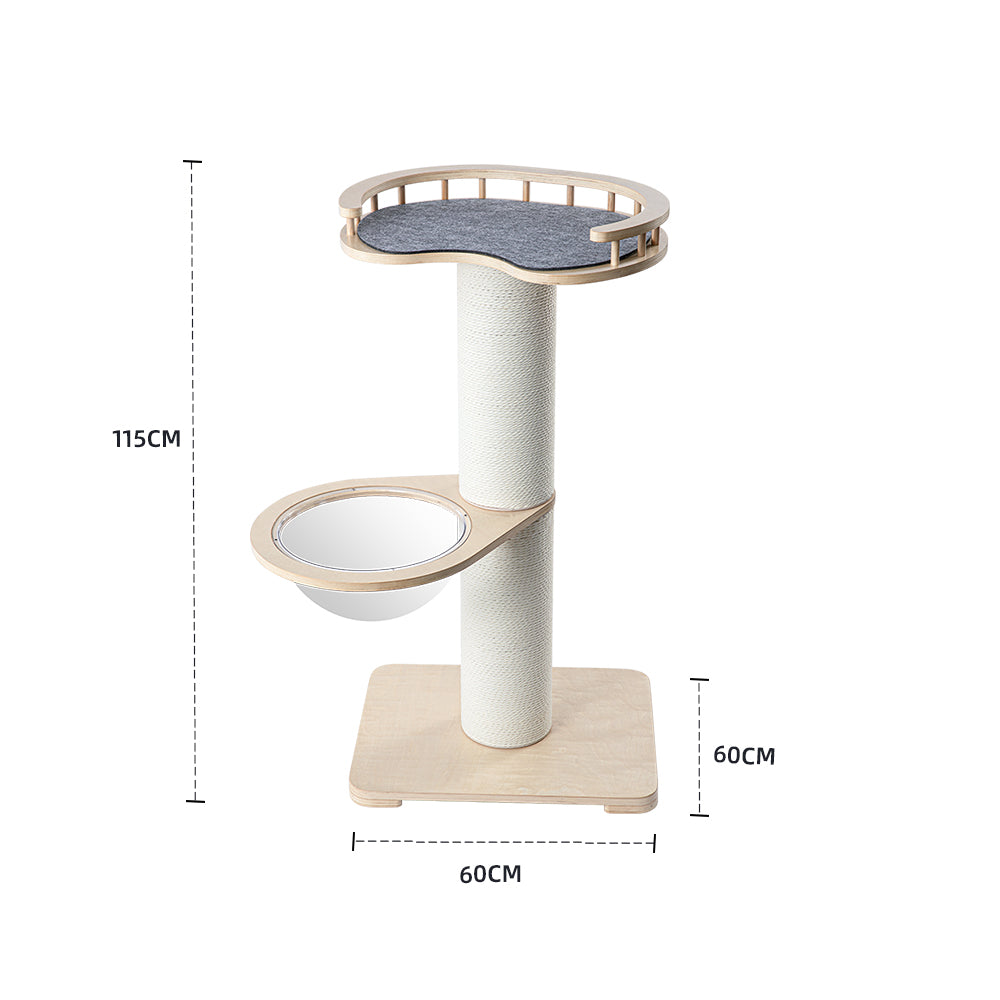 HONEYPOTCAT Sleek Retreat Wood & Capsule Post - 115cm