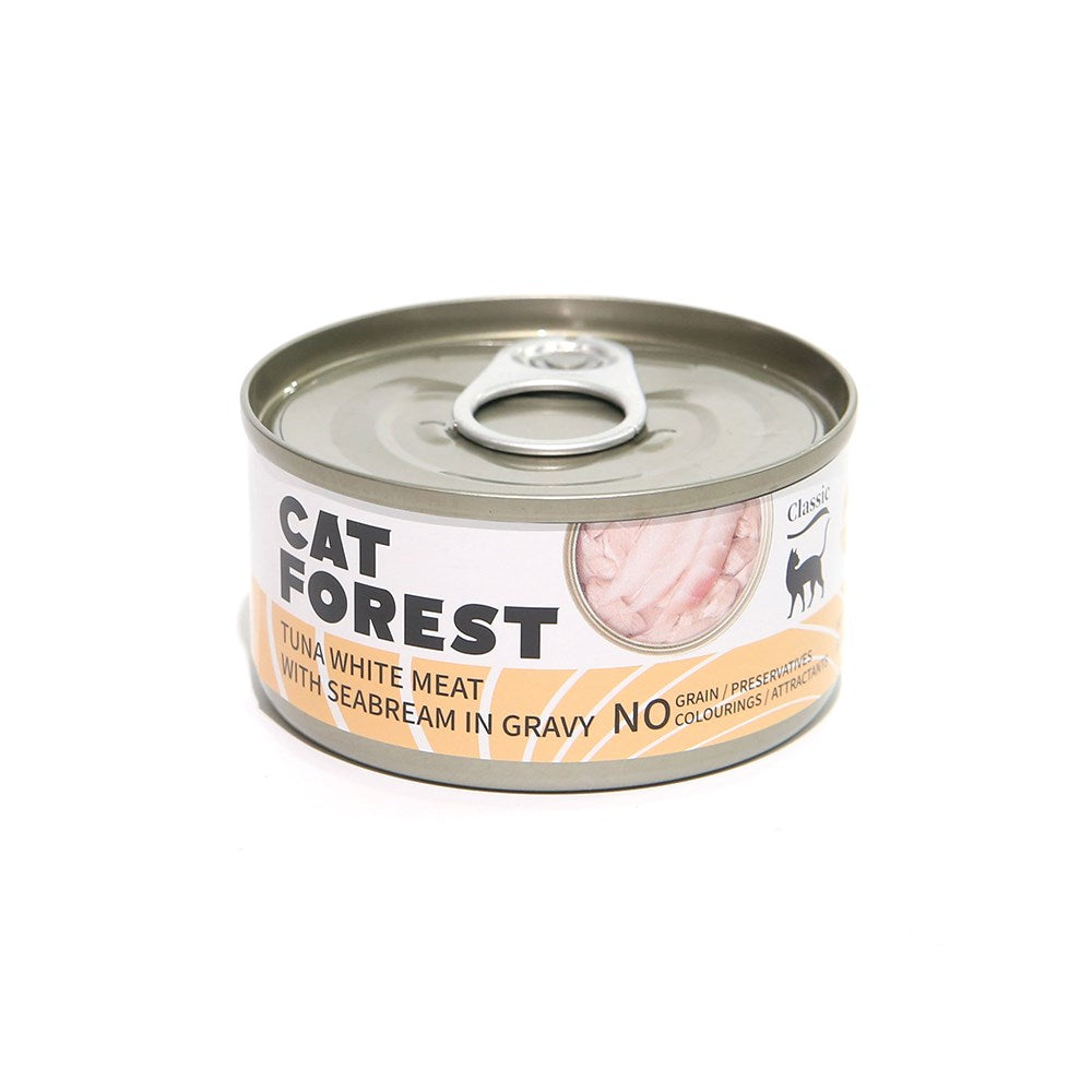 CAT FOREST Classic Tuna White Meat With Seabream In Gravy Cat Canned Food
