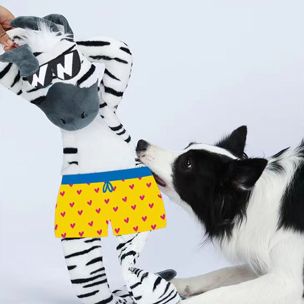 FOFOS Jumbo Skinnez Zebra Plush Crinkle Dog Toy