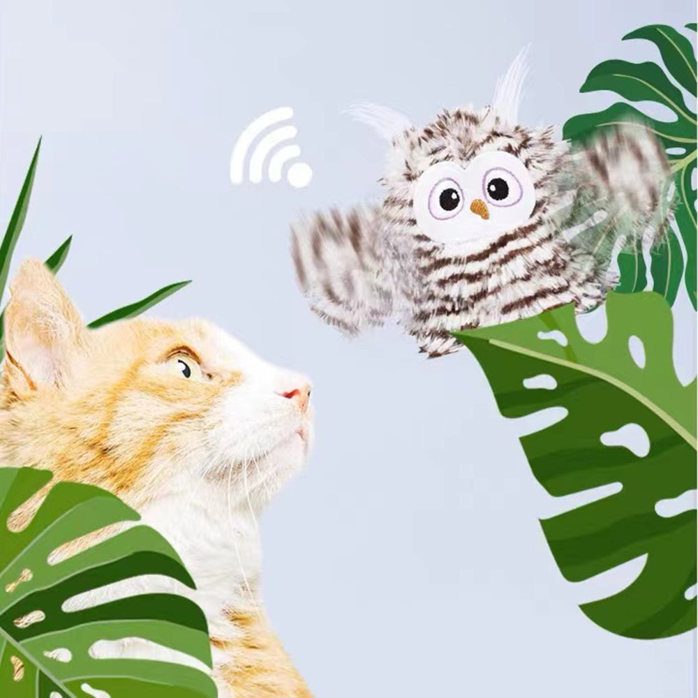 FOFOS Swinging Owl Rechargeable Chirping Interactive Cat Toy
