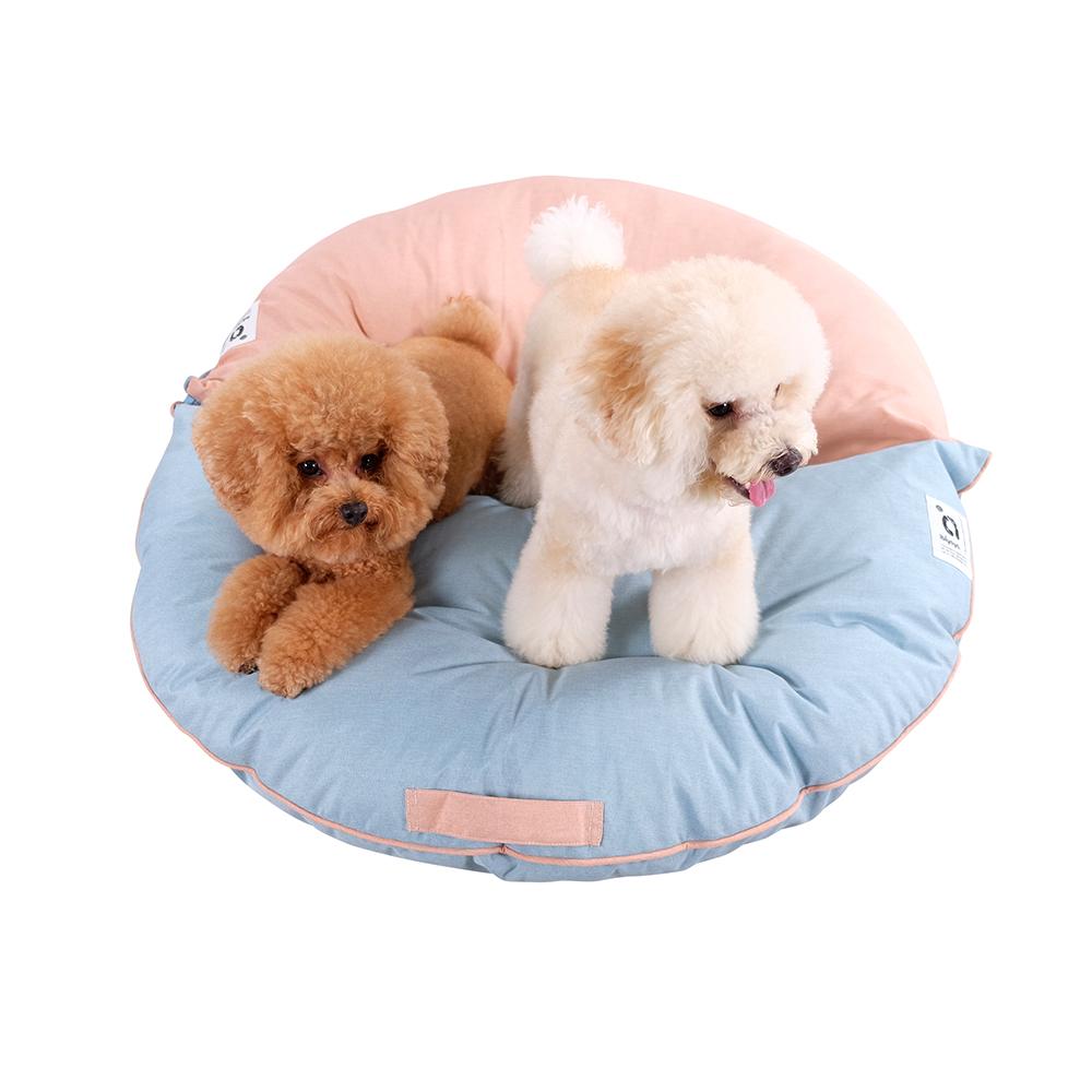 IBIYAYA Snuggler Soft Plush Nook Pet Bed - Dusty Blue
