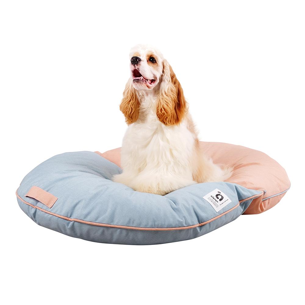 IBIYAYA Snuggler Soft Plush Nook Pet Bed - Playful Peach