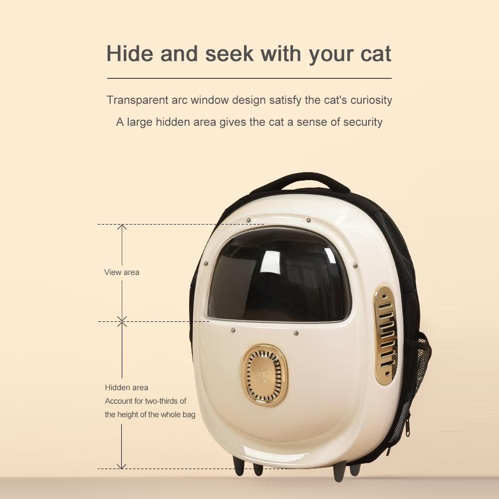 PAKEWAY White Pet Backpack with Air Circulation Function
