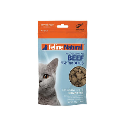 FELINE NATURAL Beef Healthy Bites Grain Free Cat Treats 50g