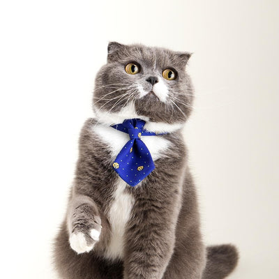 PIDAN Blue Tigers Cat Necktie