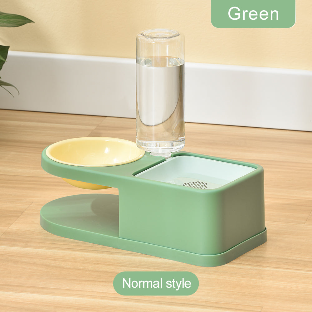PAKEWAY Green "Square Met Round" Pet Food Drinking Bowl