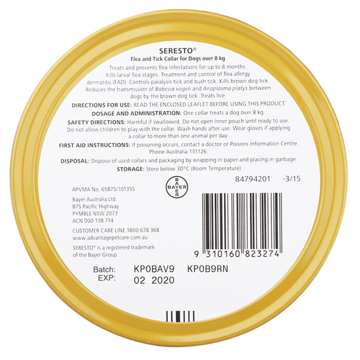 ADVANTAGE SERESTO Flea and Tick Collar for Dogs over 8kg