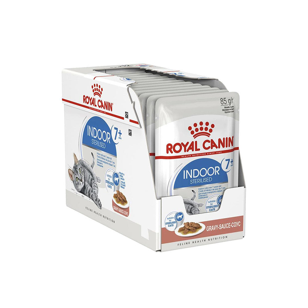 ROYAL CANIN Indoor 7+ Gravy Wet Cat Food 85g x 12