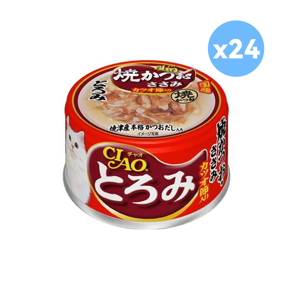 CIAO Toromi Grill Bonito And Tuna Wet Cat Food 24x80g (canned) JPA-48-24