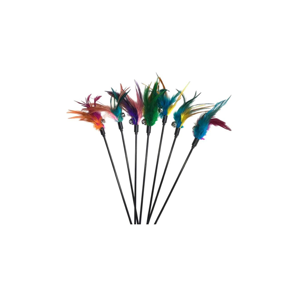KARA PET Polychrome Feather Cat Teaser Toy