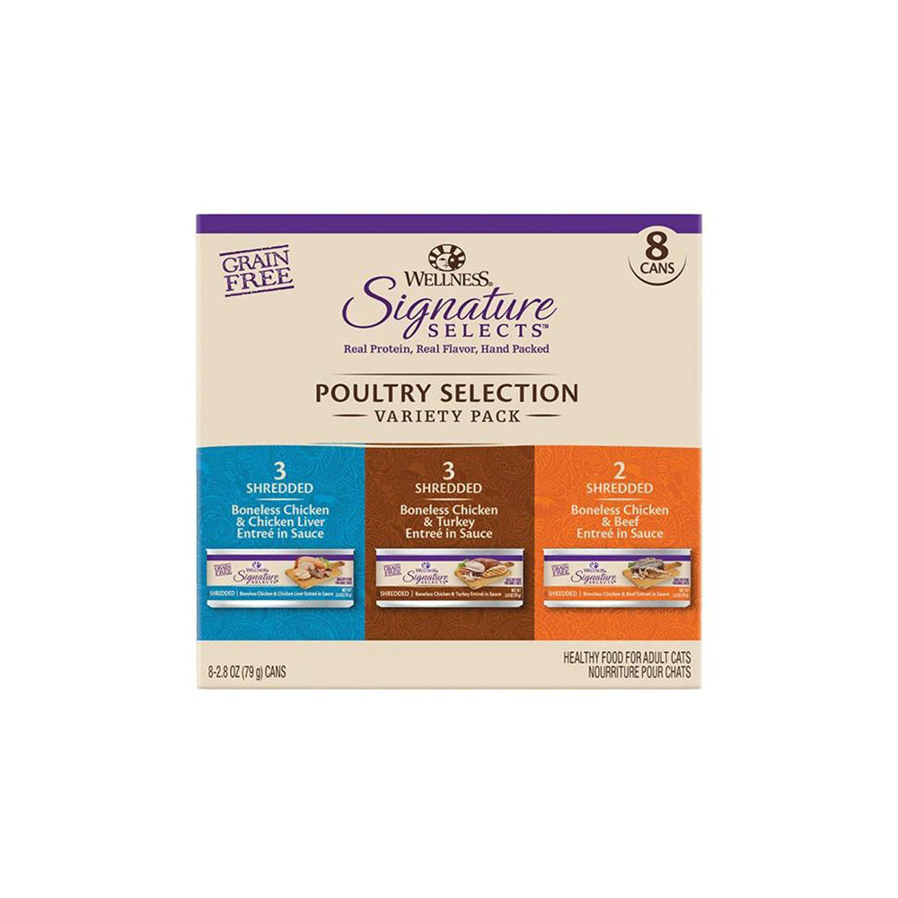 WELLNESS Core Signature Selects Poultry Selection Variety Pack Wet Cat Food 79g x 8