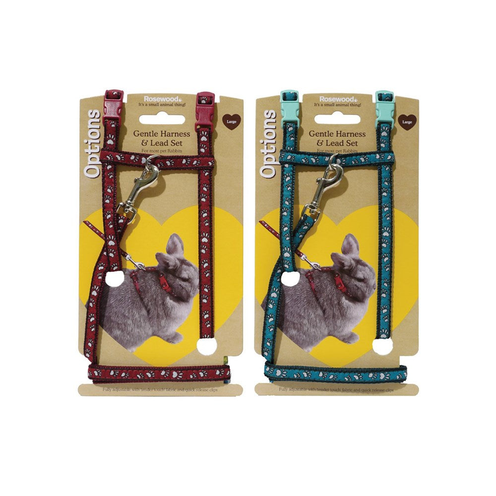 ROSEWOOD Large Paw Print Harness and Lead Set for small animals(Random Color)