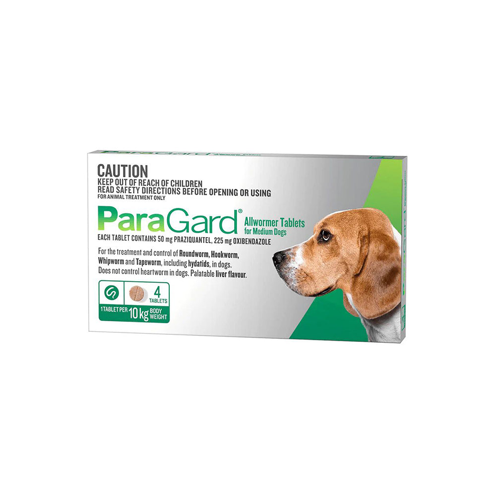 PARAGARD Green Dog Allwormer for Medium Dogs (5-10kg) 4pcs