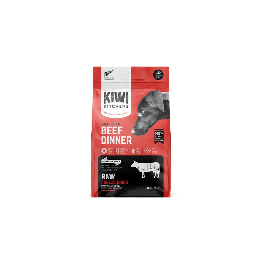 KIWI KITCHENS Beef Dinner Freeze Dried Dog Food 425g