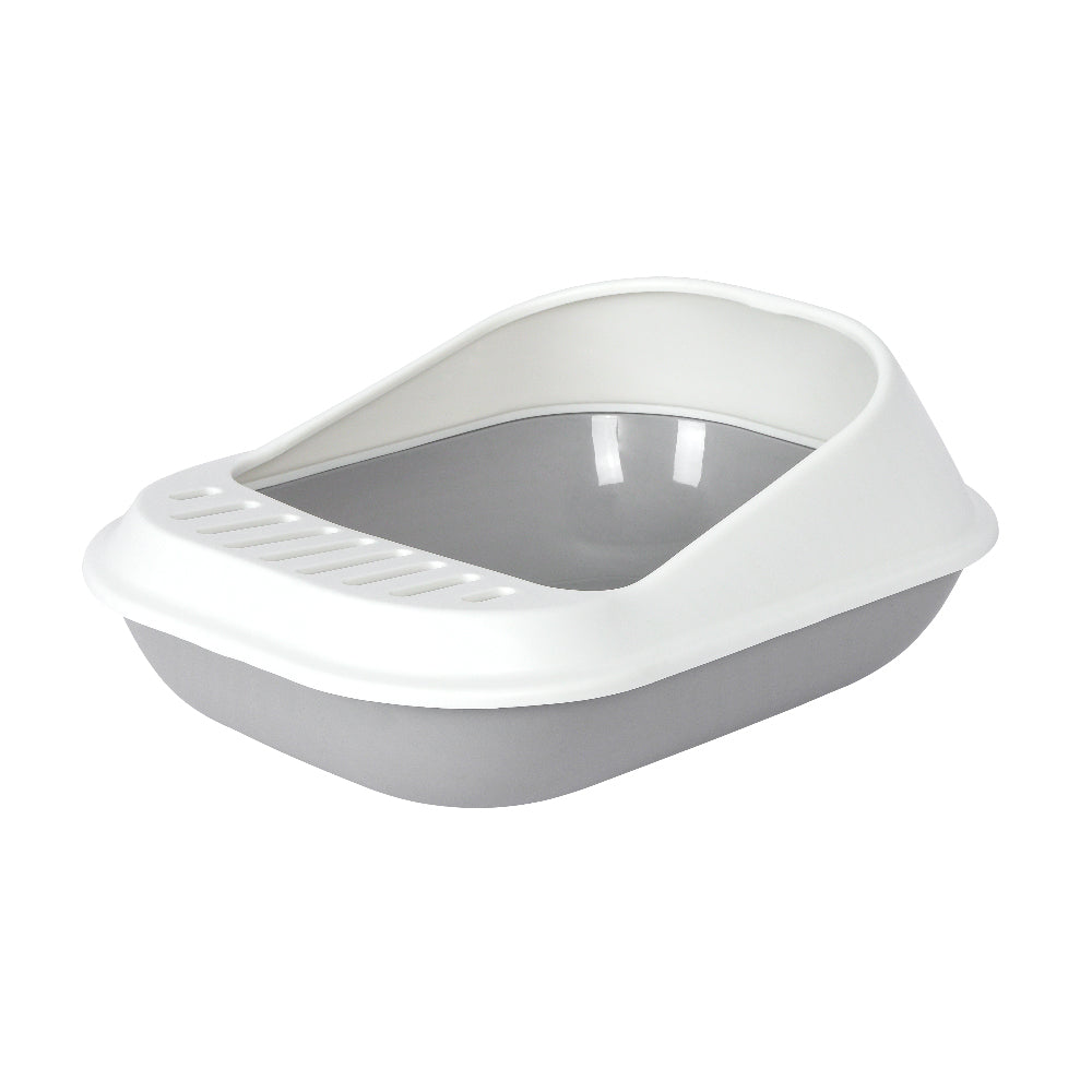 PAKEWAY Large Size White + Grey Cat Toilet Tray