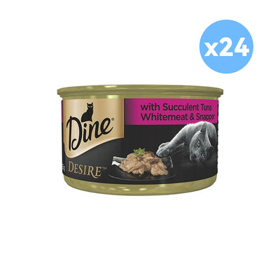 DINE Desire Succulent Tuna White meat & Snapper Cat Canned Food 24x85g