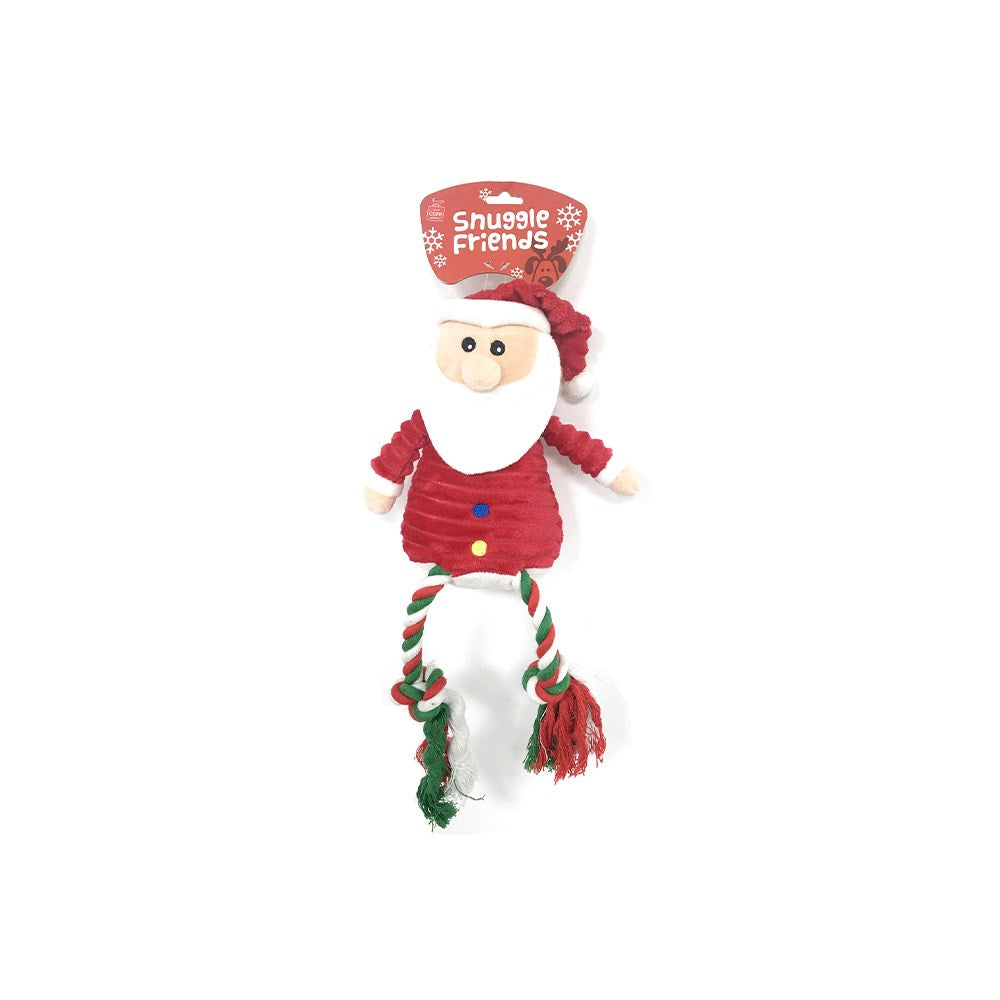 RUFF PLAY Christmas Plush Santa With Rope Legs Dog Toy