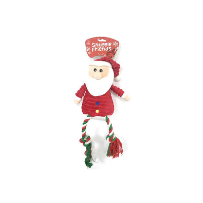 RUFF PLAY Christmas Plush  Santa With Rope Legs Dog Toy