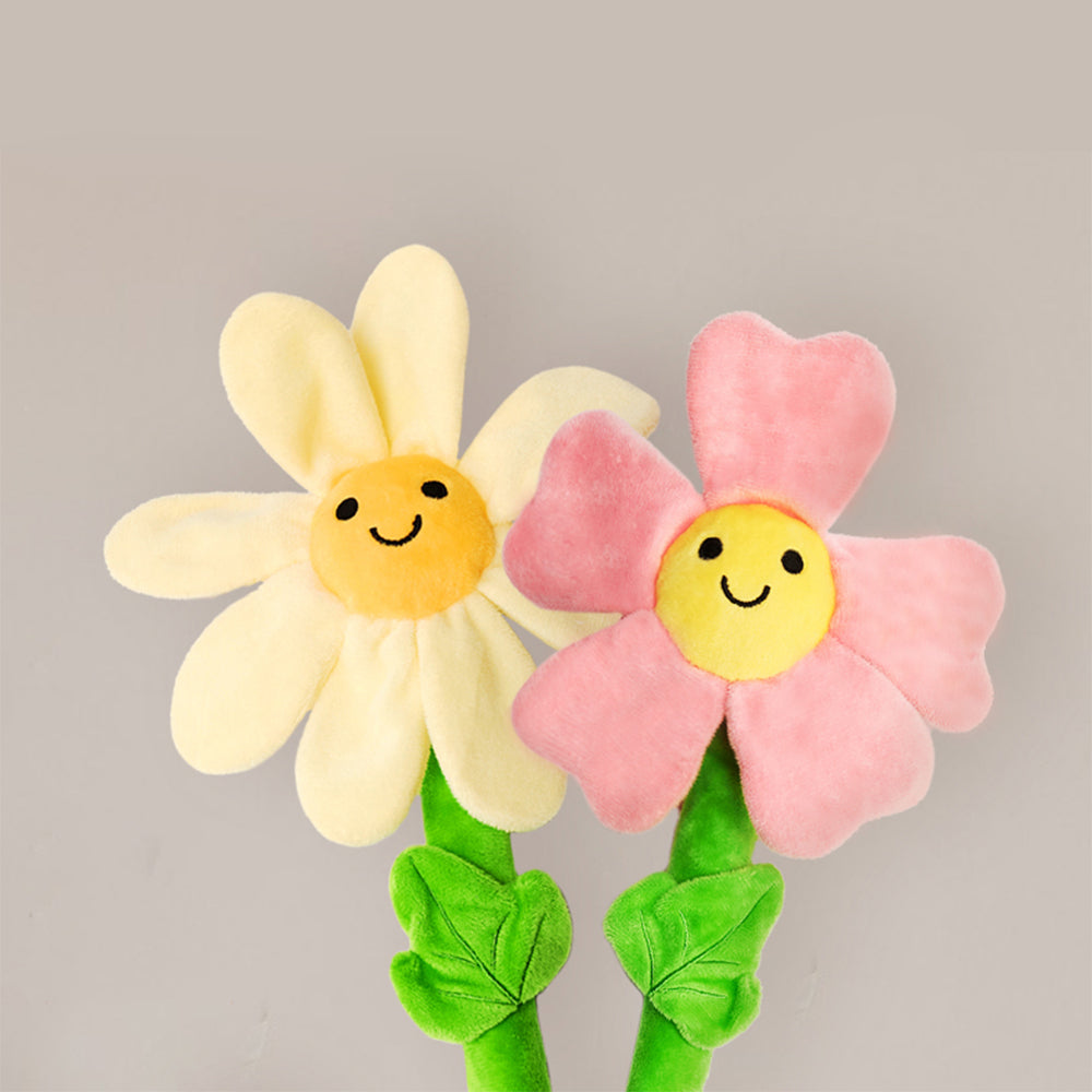 FOFOS Sunflower Crinkle Plush & Flossy Rope Dog Toy