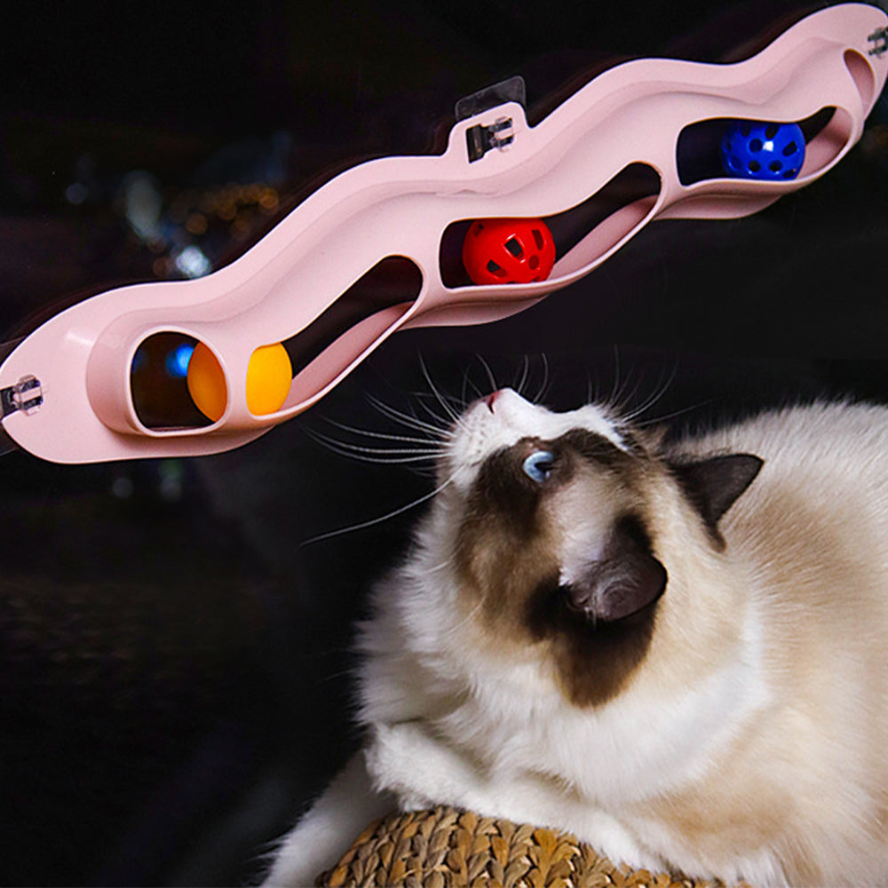 Pink Wave Orbital Ball Cat Toy