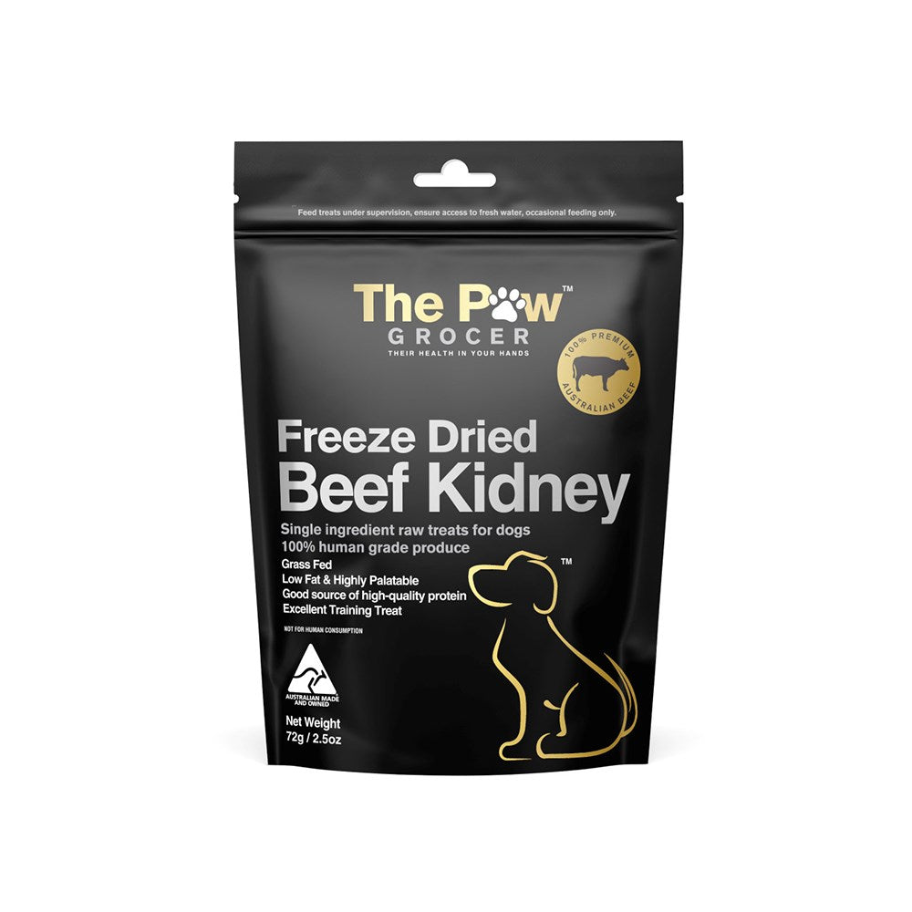 THE PAW GROCER Freeze Dried Beef Kidney Dog Treats 72g