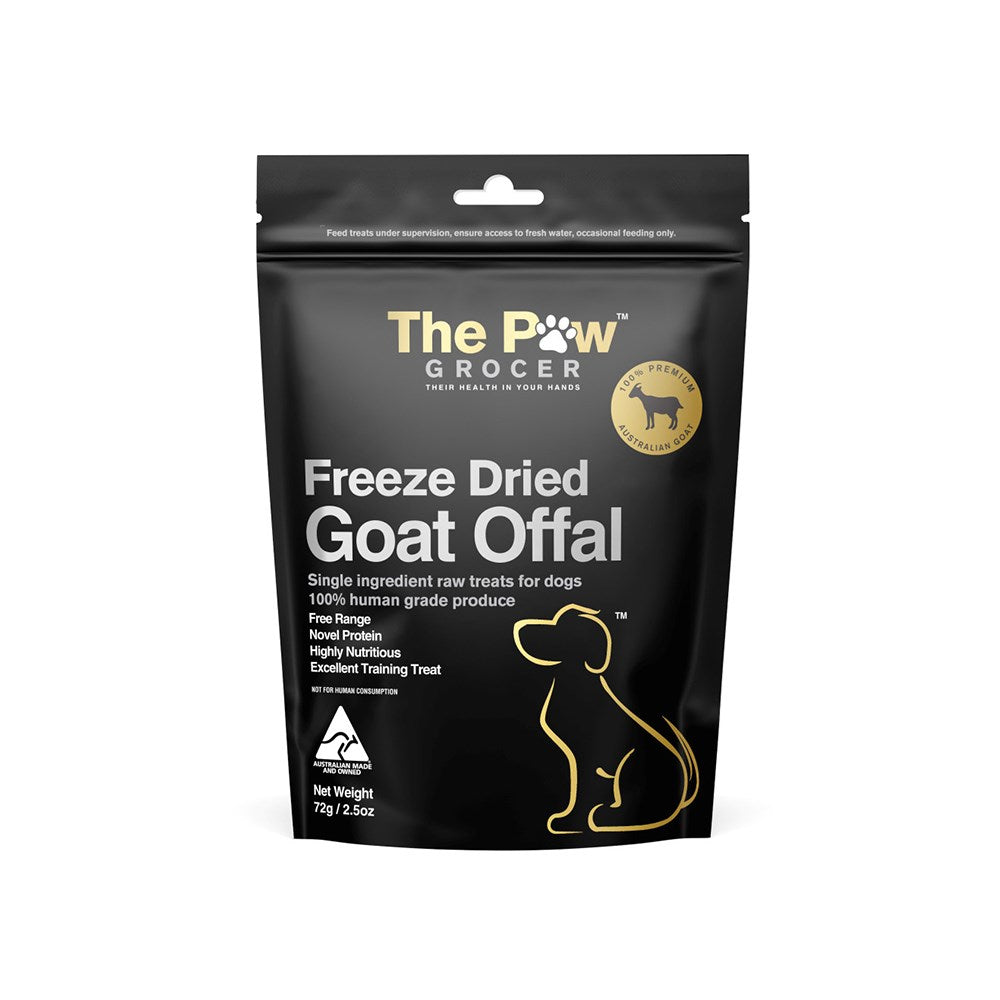 THE PAW GROCER Freeze Dried Goat Offal Dog Treats 72g