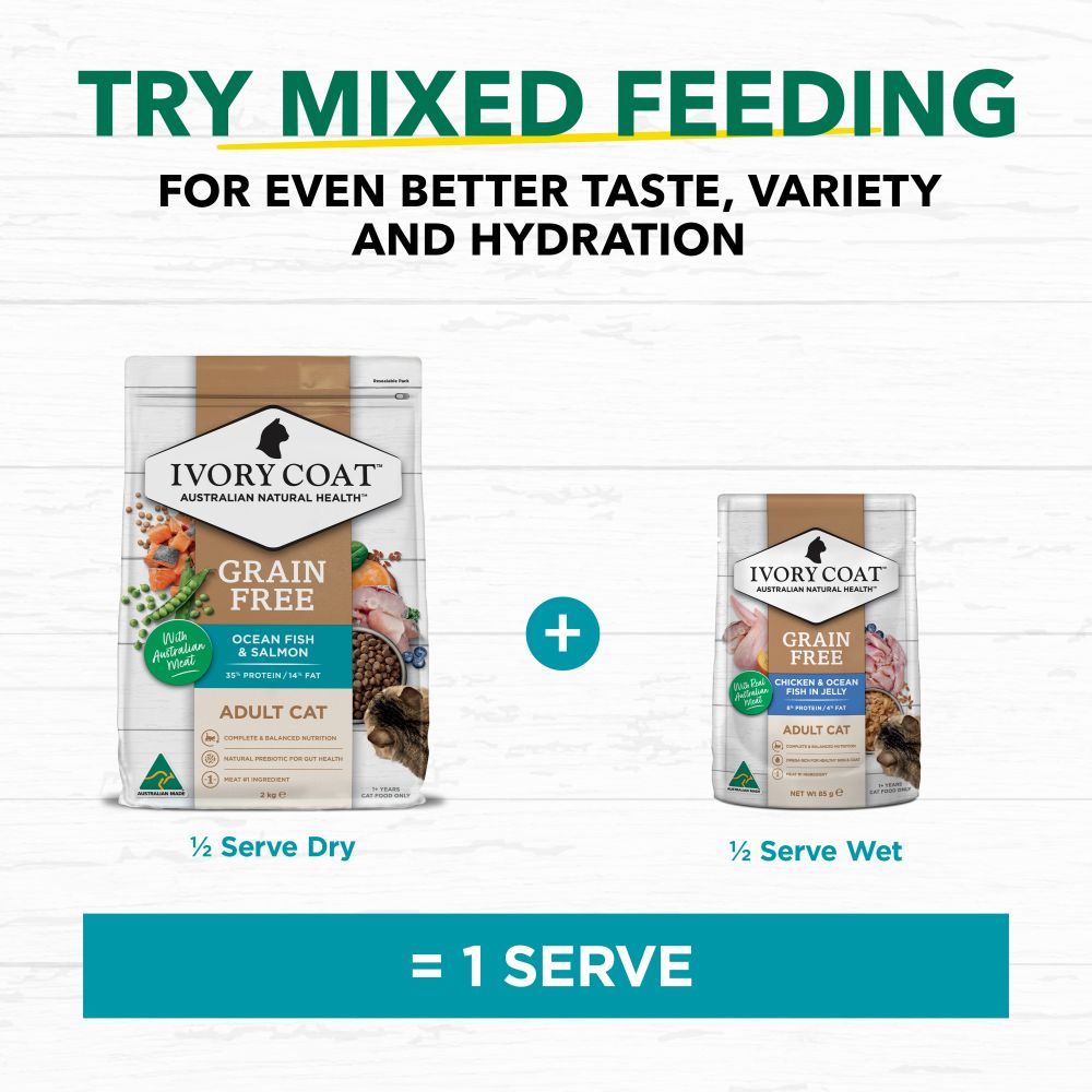 IVORY COAT Grain Free Ocean Fish & Salmon Adult Cat Food 2kg