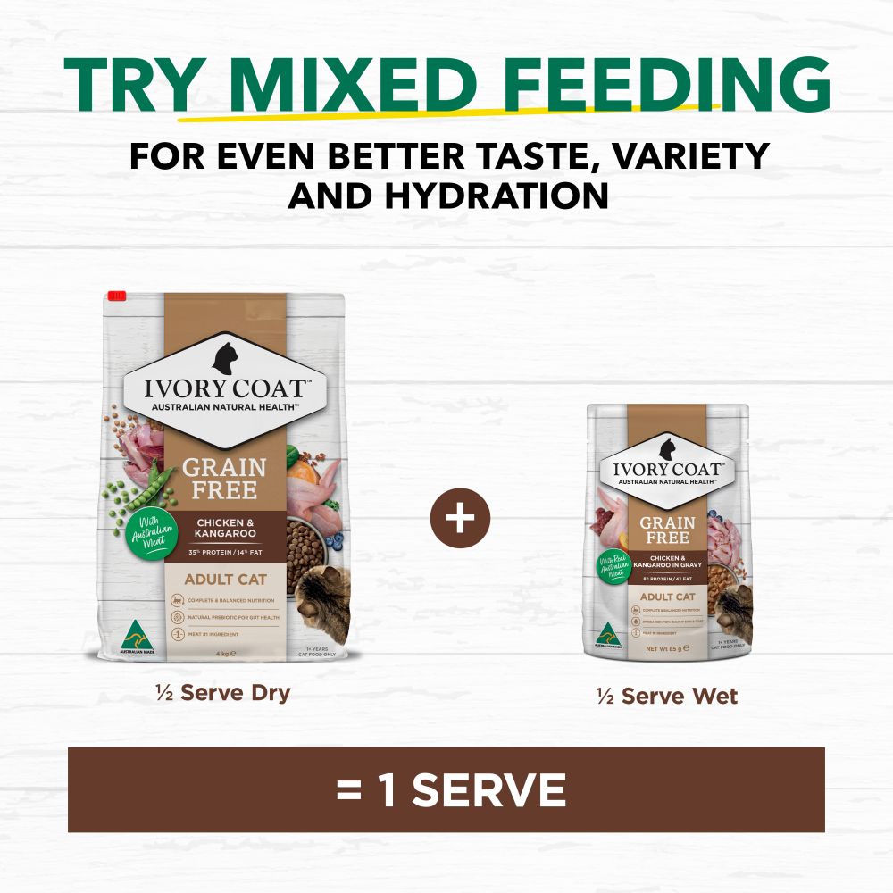 IVORY COAT Grain Free Chicken & Kangaroo Adult Cat Food 4kg