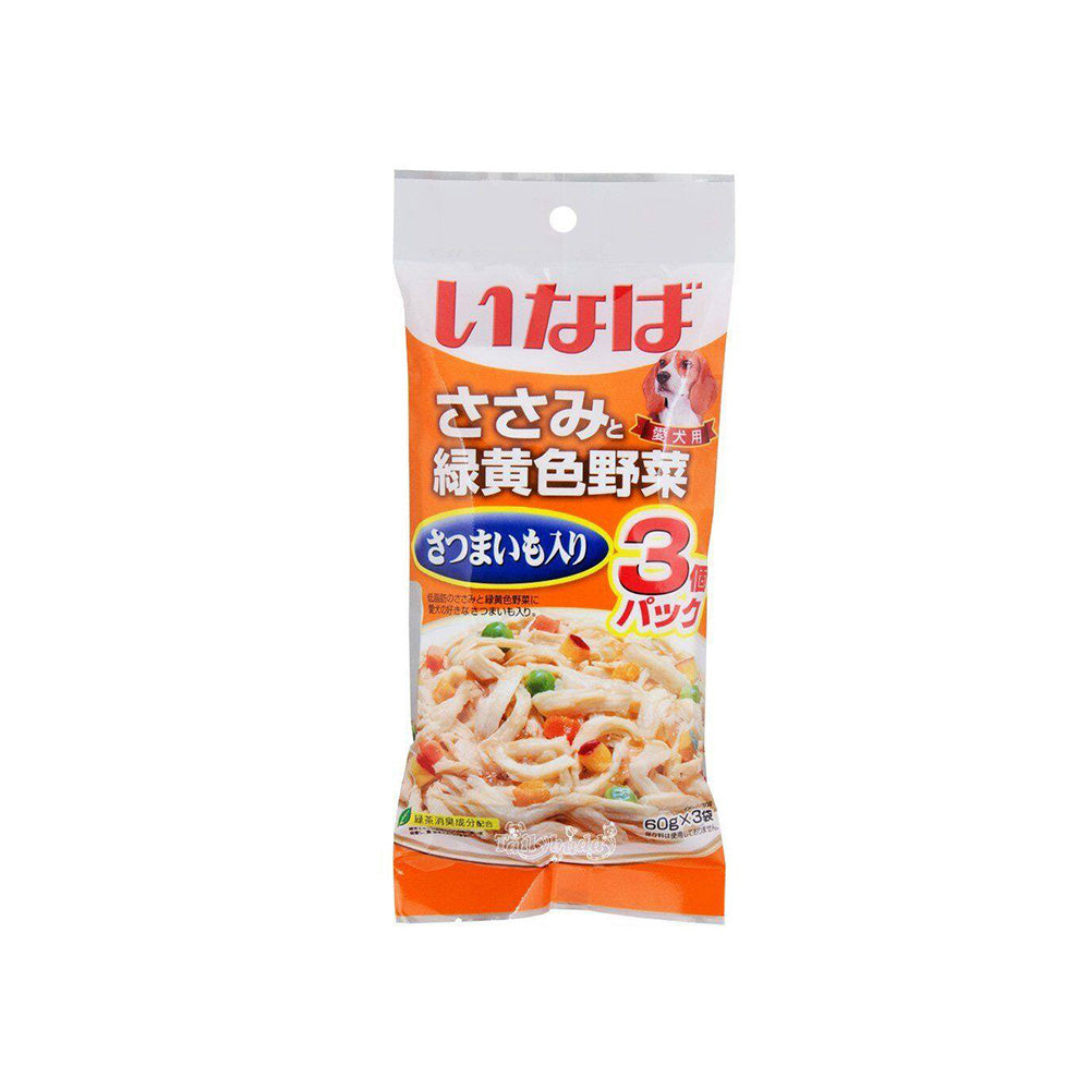 CIAO Chicken Fillet Sweet Potato Vegetables Wet Dog Treats 3x60g