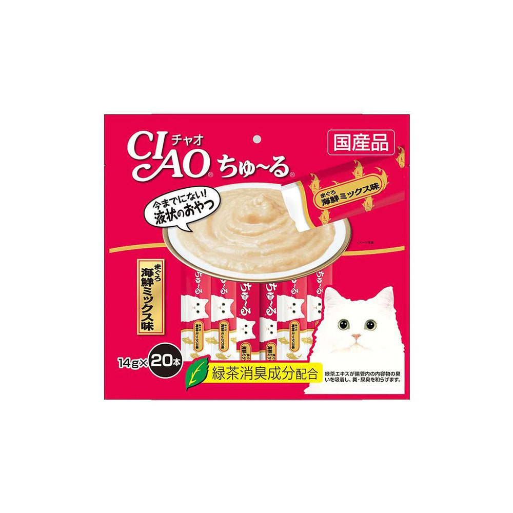 CIAO Churu White Meat Tuna Flavour Puree Cat Wet Treats 20x14g