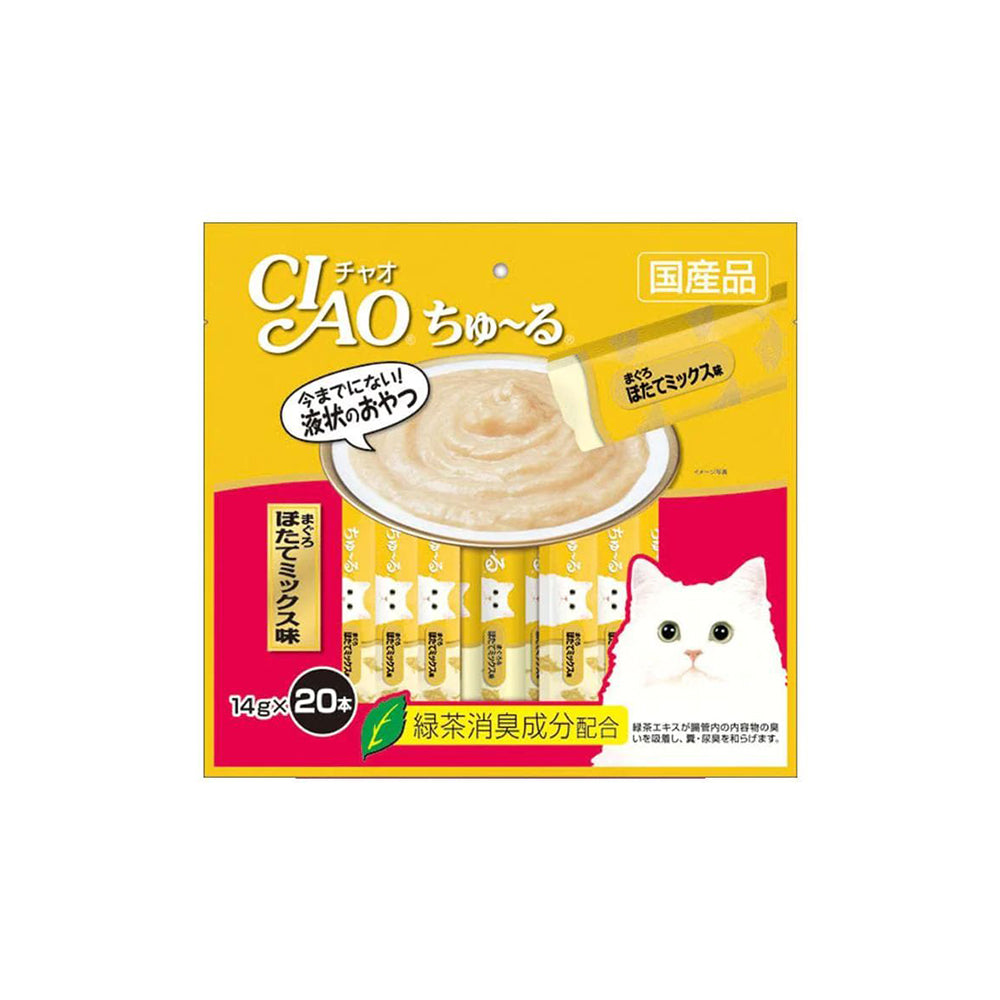 CIAO Churu Tuna and Scallop Mix Puree Cat Wet Treats 20x14g