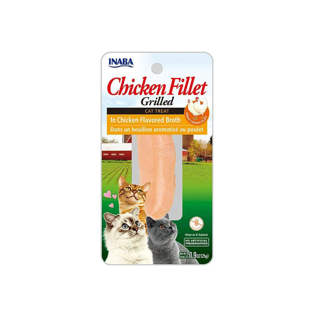INABA Grilled Chicken Fillet In Chicken Flavored Broth Cat Treats 15g