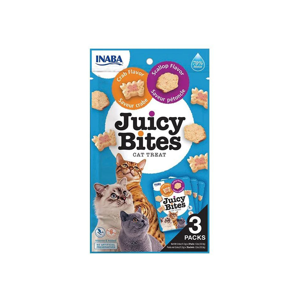 INABA Juicy Bites Crab & Scallop Flavor Cat Treats 3x11.3g