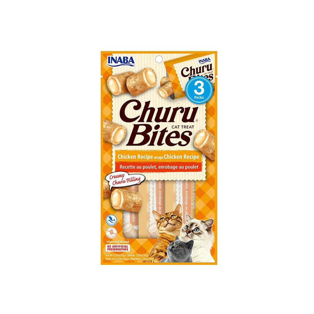 INABA Treats Churu Bites Chicken Flavor Cat Treats 3x10g
