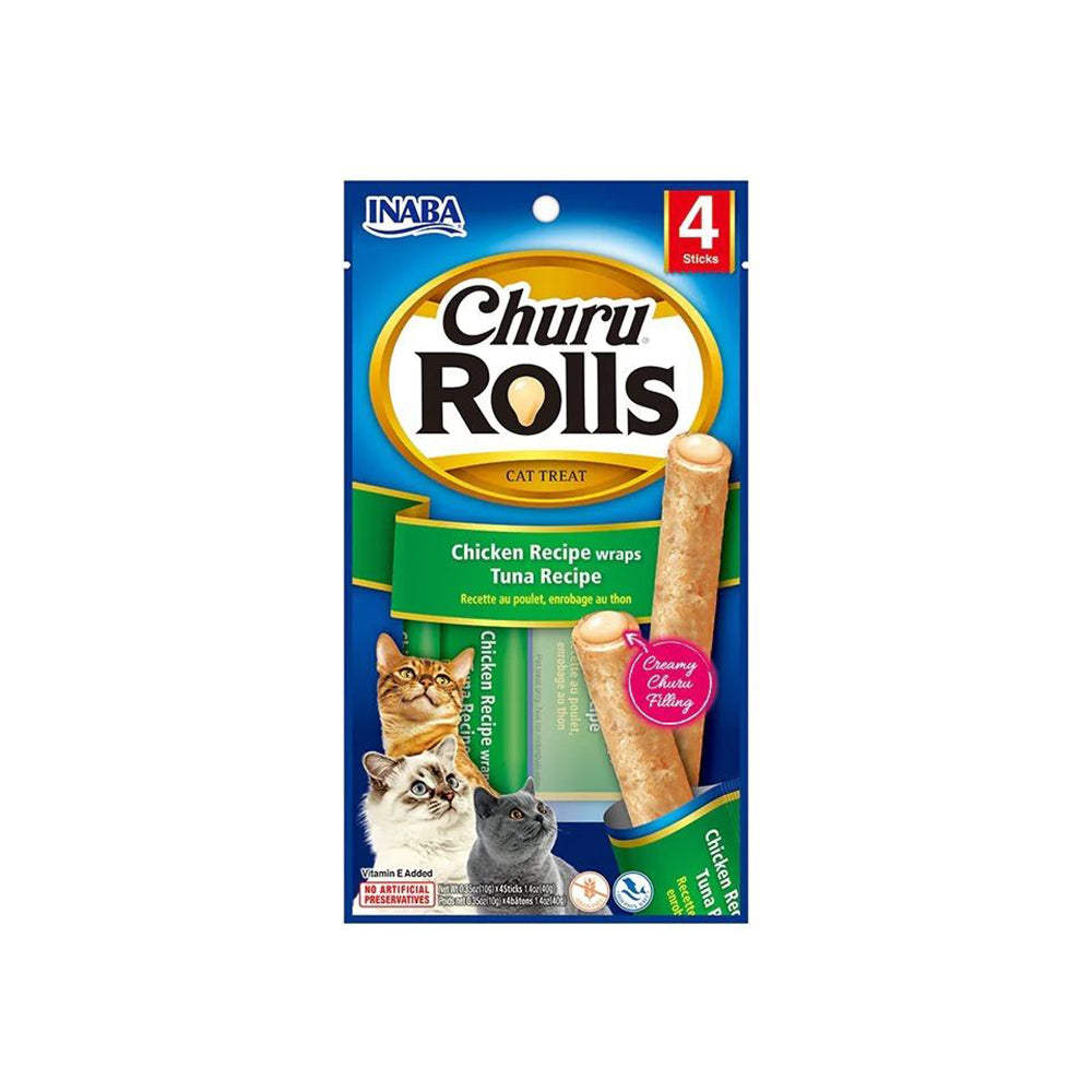 INABA Churu Rolls Chicken Recipe wraps Tuna Recipe Cat Treats!