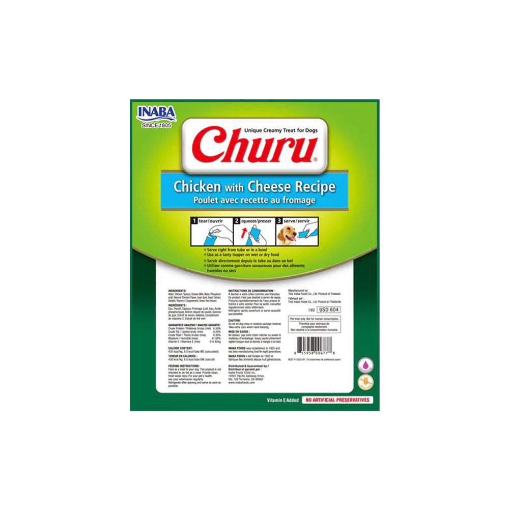 INABA Churu Chicken with Cheese Recipe Dog Treats 8x20g