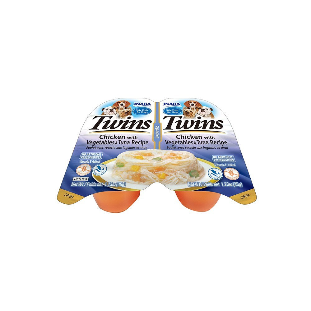 INABA Twinss Chicken with Vegetables & Tuna Recipe Dog Treats 2x35g