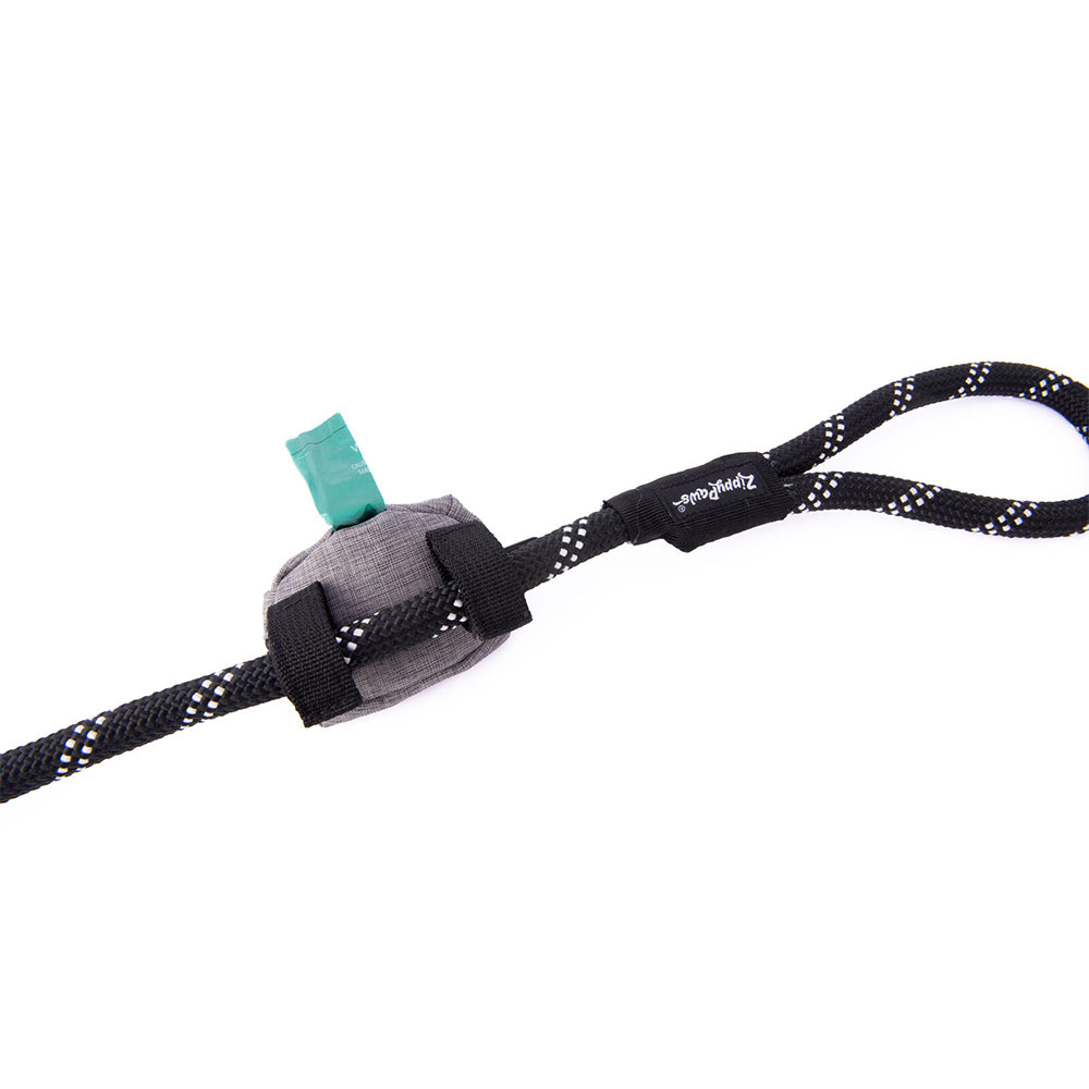 ZIPPY PAWS Graphite Grey Adventure Leash Dog Poop Bag Dispenser + Roll