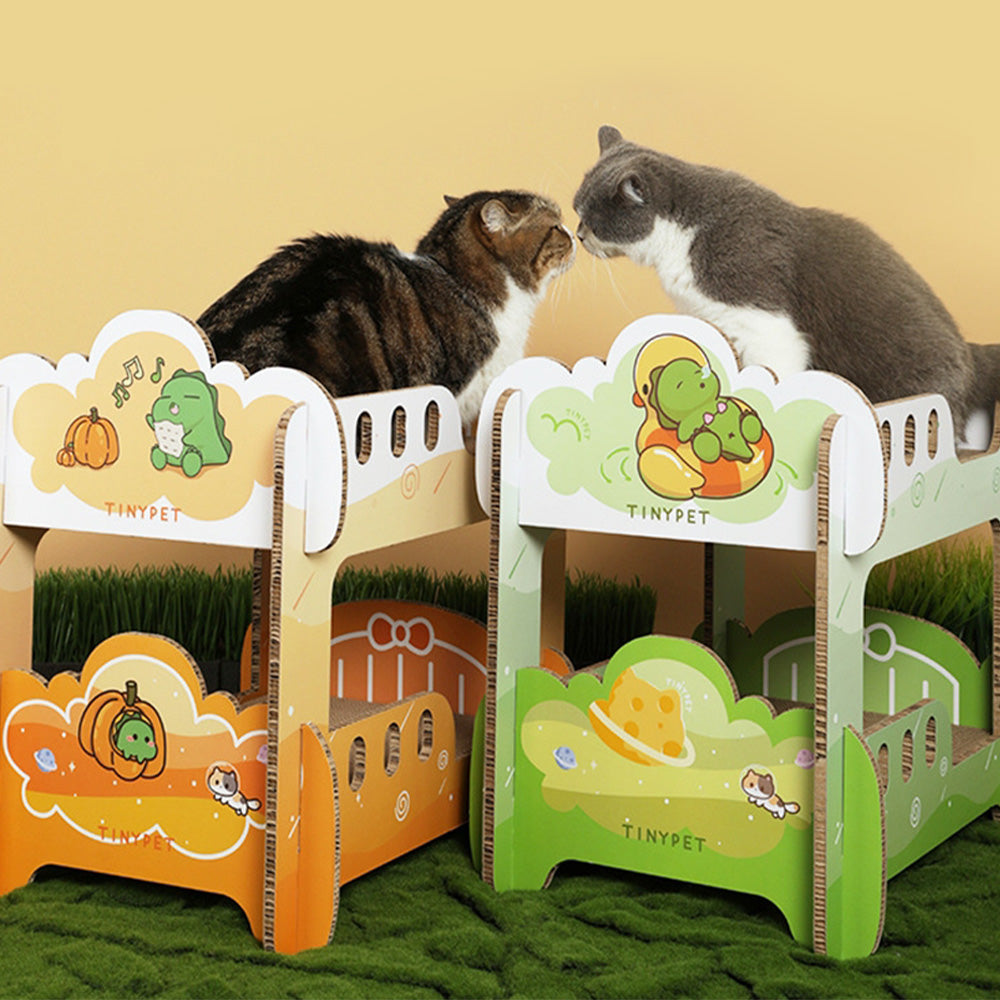 TINYPET Spring Outing Bunk Bed Cat Scratcher