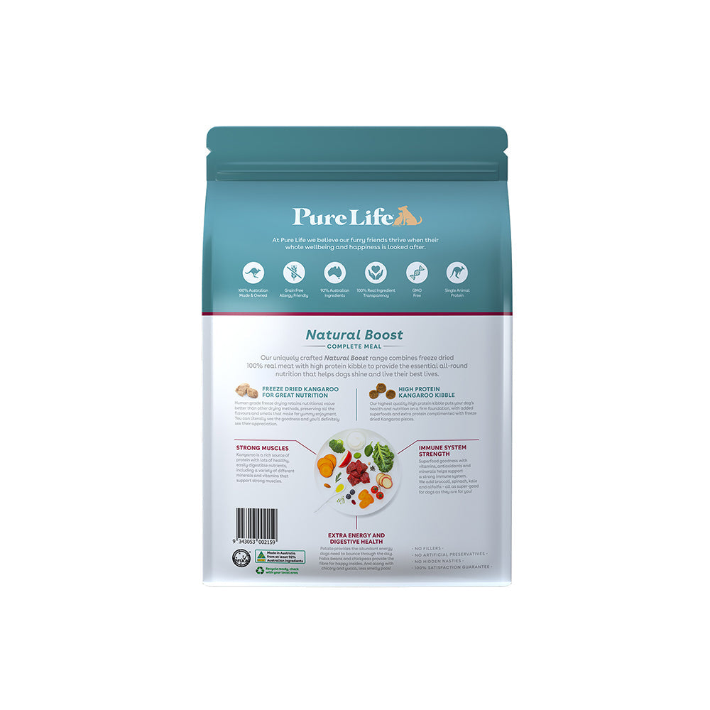 PURE LIFE Natural Boost Kangaroo  Adult Dry Dog Food 8kg