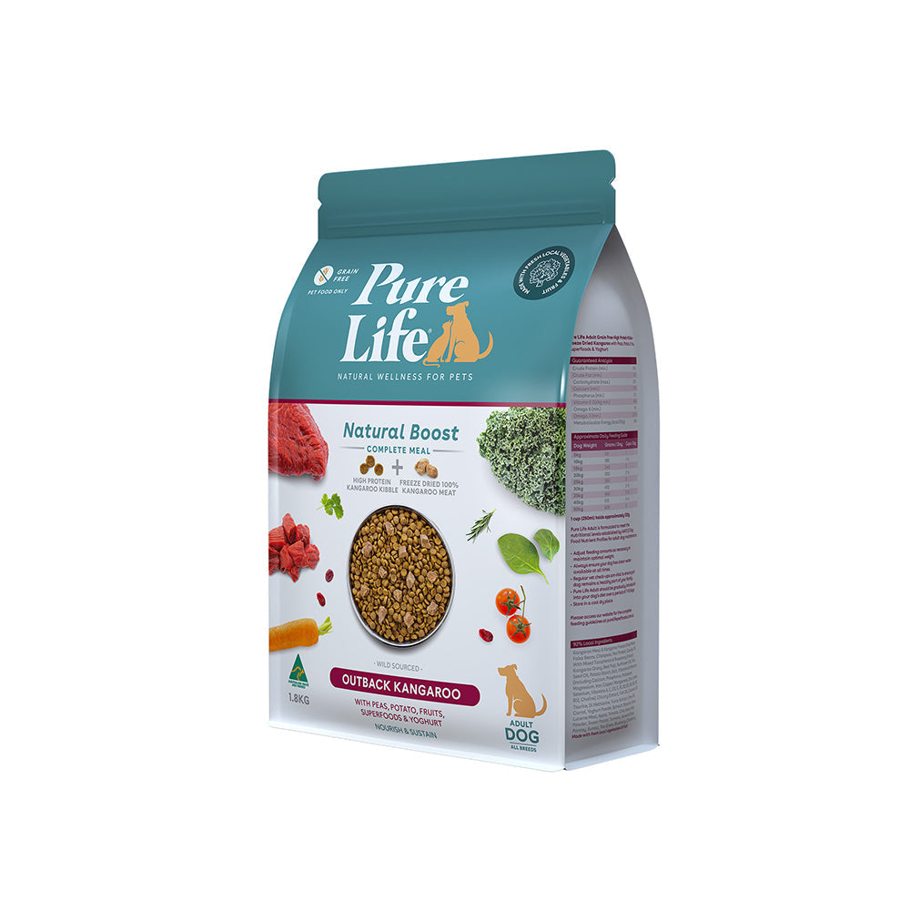 PURE LIFE Natural Boost Kangaroo  Adult Dry Dog Food 8kg