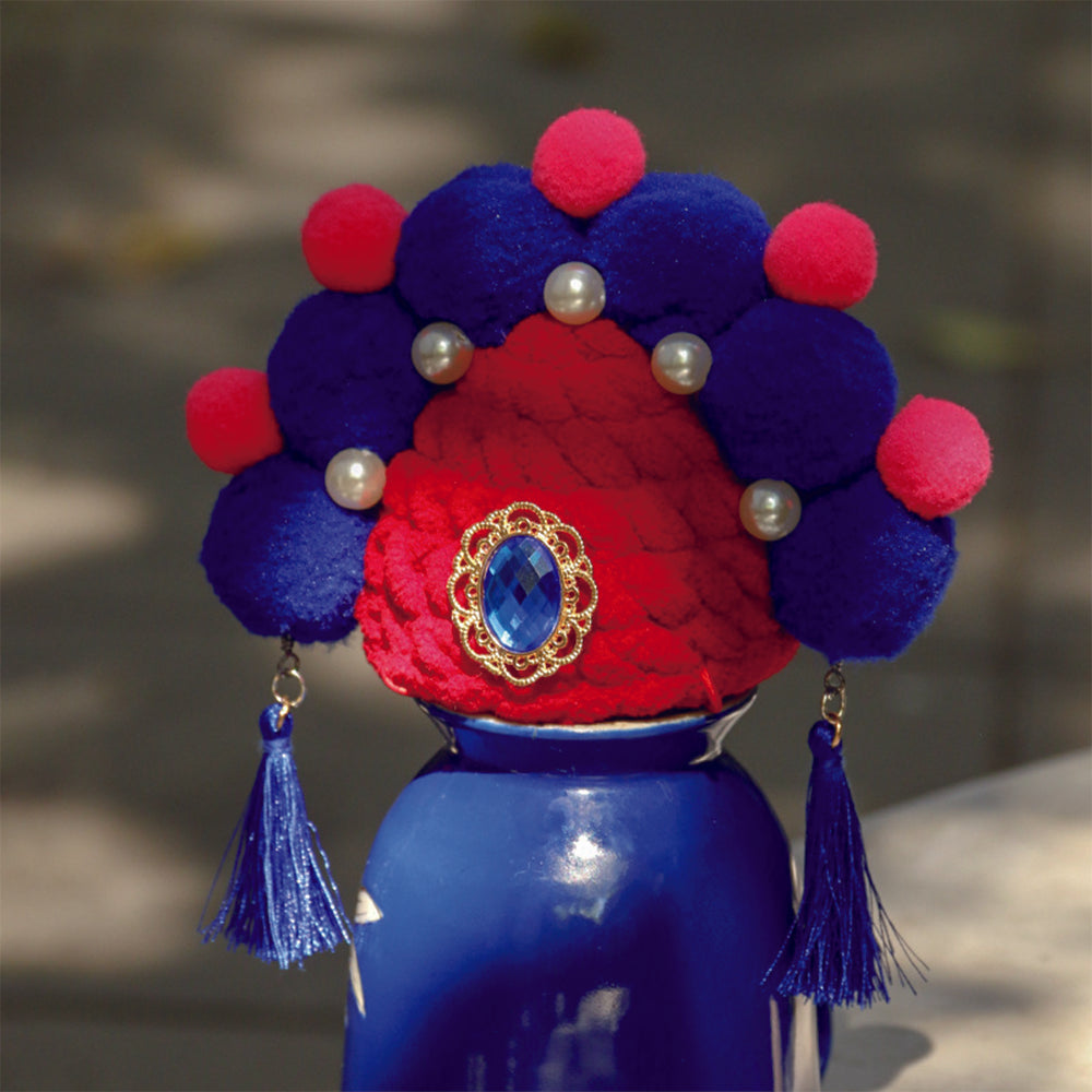 Red Peking Opera New Year Pet Hat