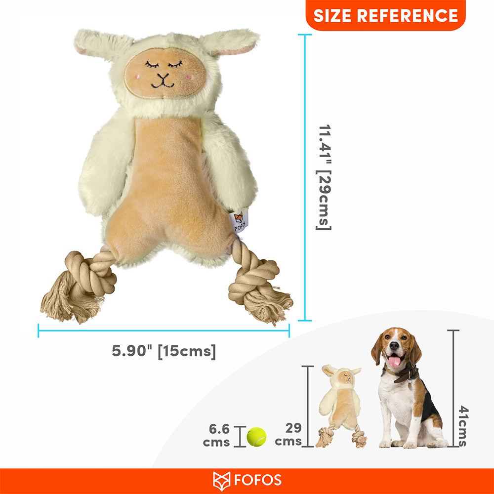 FOFOS Rope Sheep Plush Crinkle Dog Toy