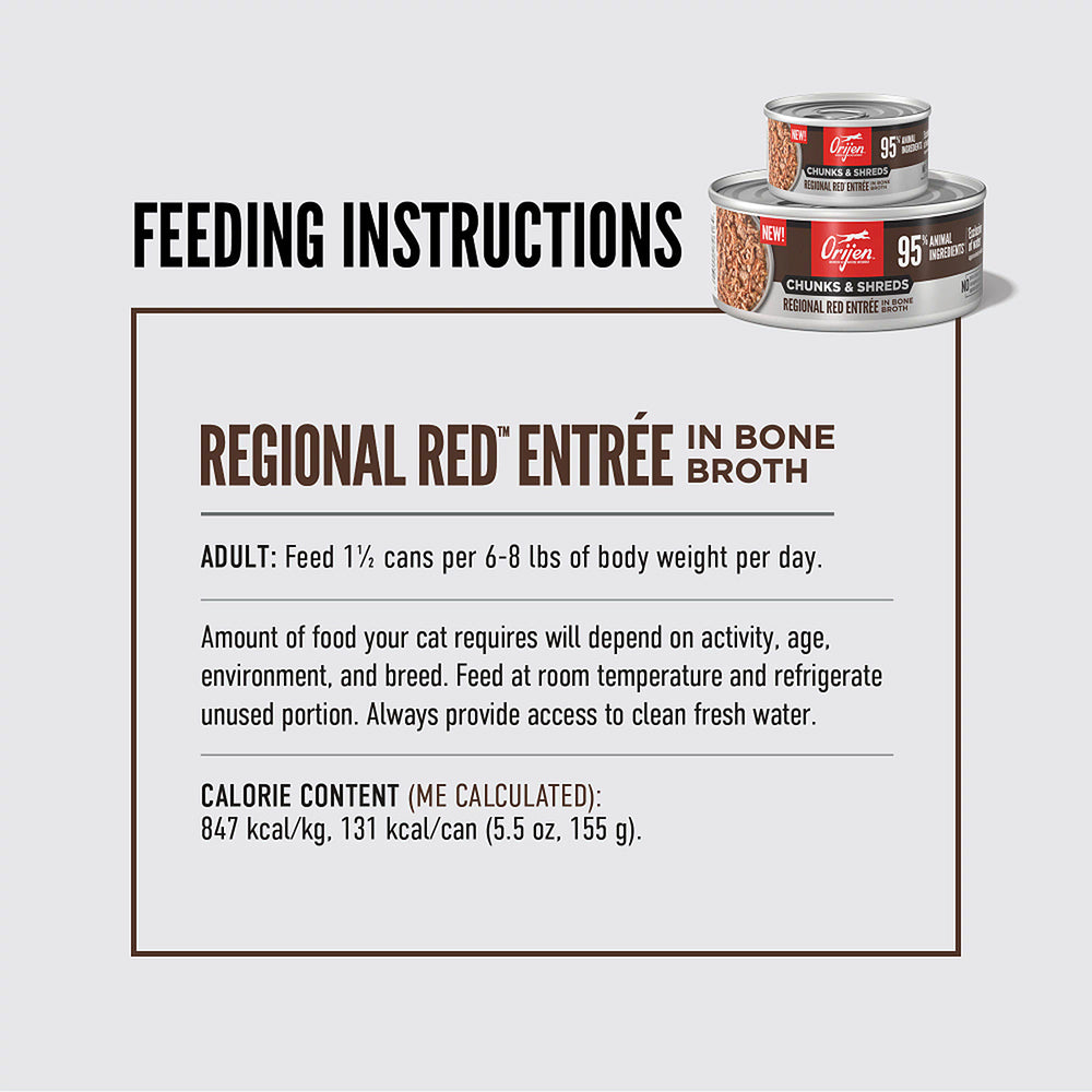ORIJEN Chunks & Shreds - Regional Red Entrée Adult Wet Cat Food
