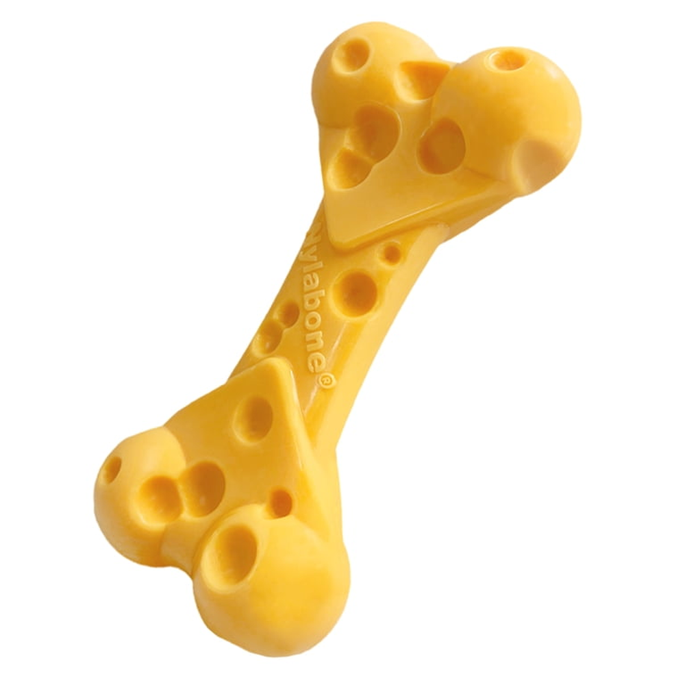 NYLABONE Power Chew Cheese Bone Dog Chew Toy Wolf Size