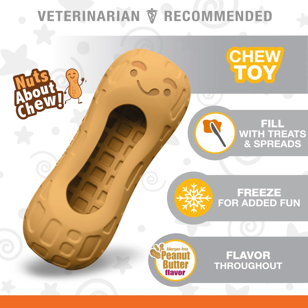 NYLABONE Power Chew Peanut Treat Dog Chew Toy Wolf Size