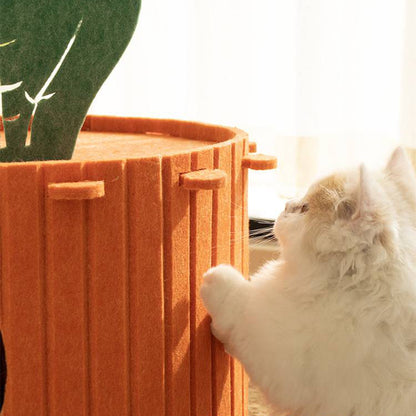 Assembled Carrot Barrel Felt Cat Bed