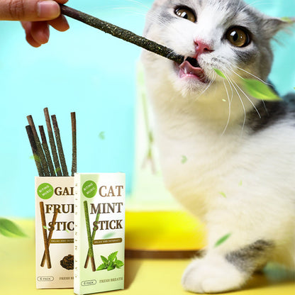 BITING MUSIC Green Polygonum Catnip Cat Mint Stick 6 Pack