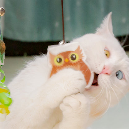 Owl Hanging Door with Elastic Swing & Catnip Ball Cat Toy