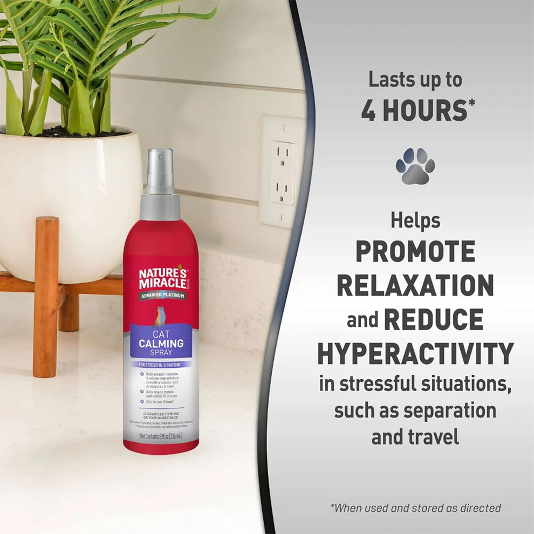 NATURE'S MIRACLE Advanced Platinum Calming Spray for Cats 236ml